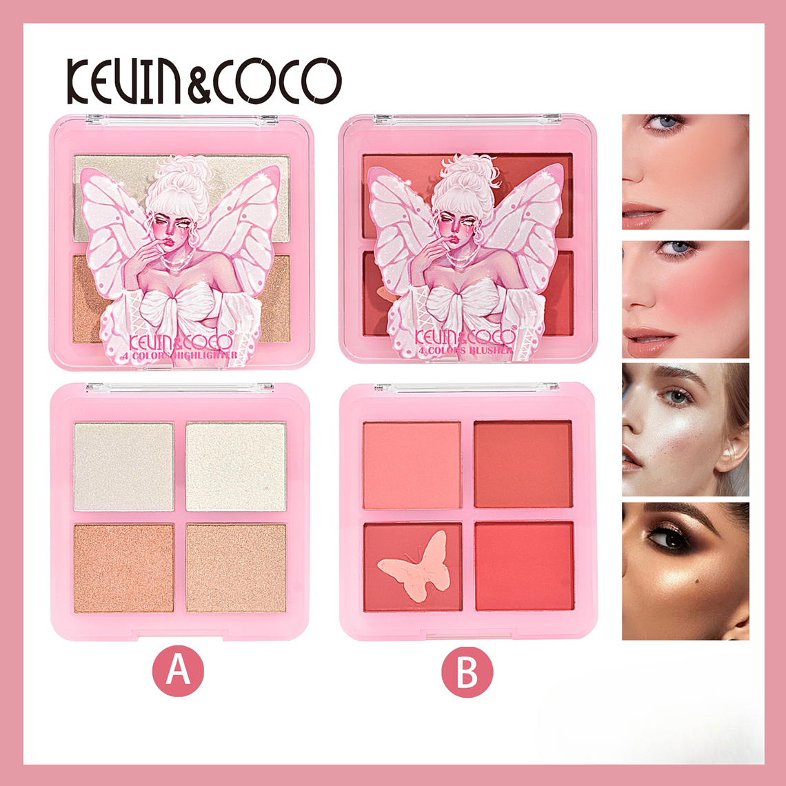 SERIE DIOSA MARIPOSA DEL BALLET PALETA DE ILUMINADORES + PALETA DE RUBOR 1