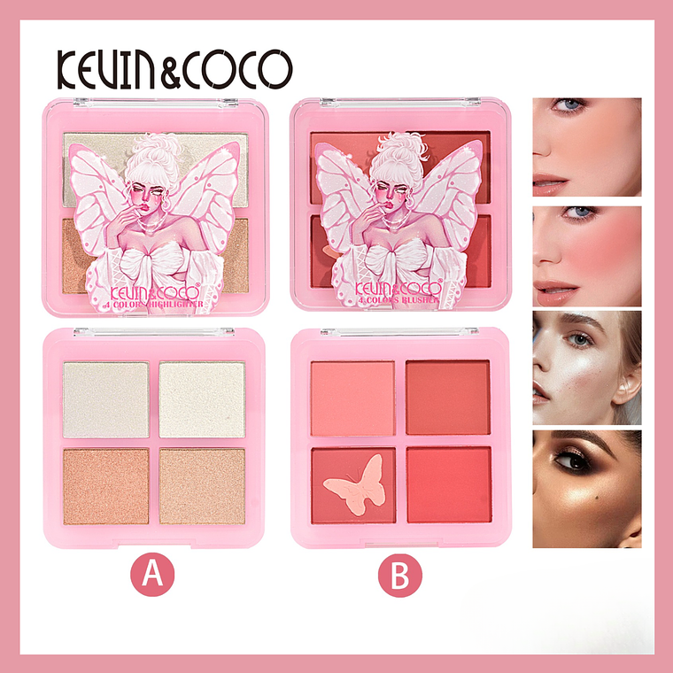 SERIE DIOSA MARIPOSA DEL BALLET PALETA DE ILUMINADORES + PALETA DE RUBOR 1