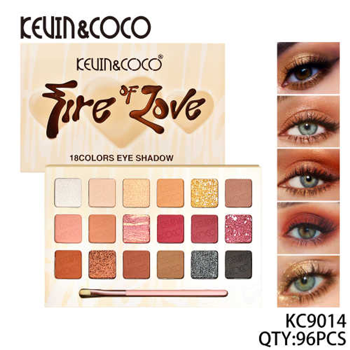 PALETA DE SOMBRAS DE OJOS FIRE OF LOVE 18 COLORES 1