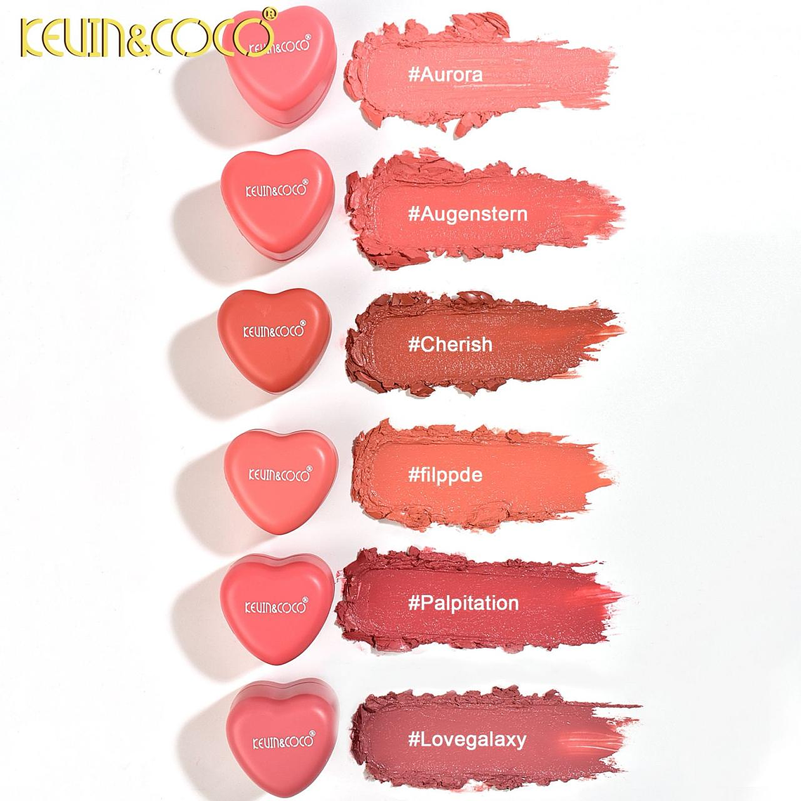  SET DE 6 CREMAS DE CORAZON PARA LABIOS Y MEJILLAS  2