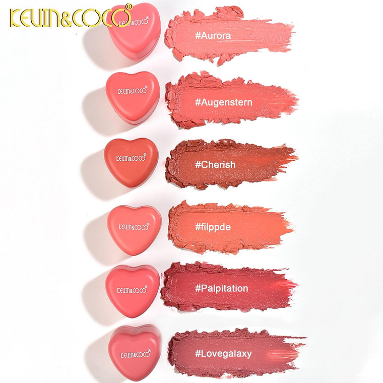  SET DE 6 CREMAS DE CORAZON PARA LABIOS Y MEJILLAS  2