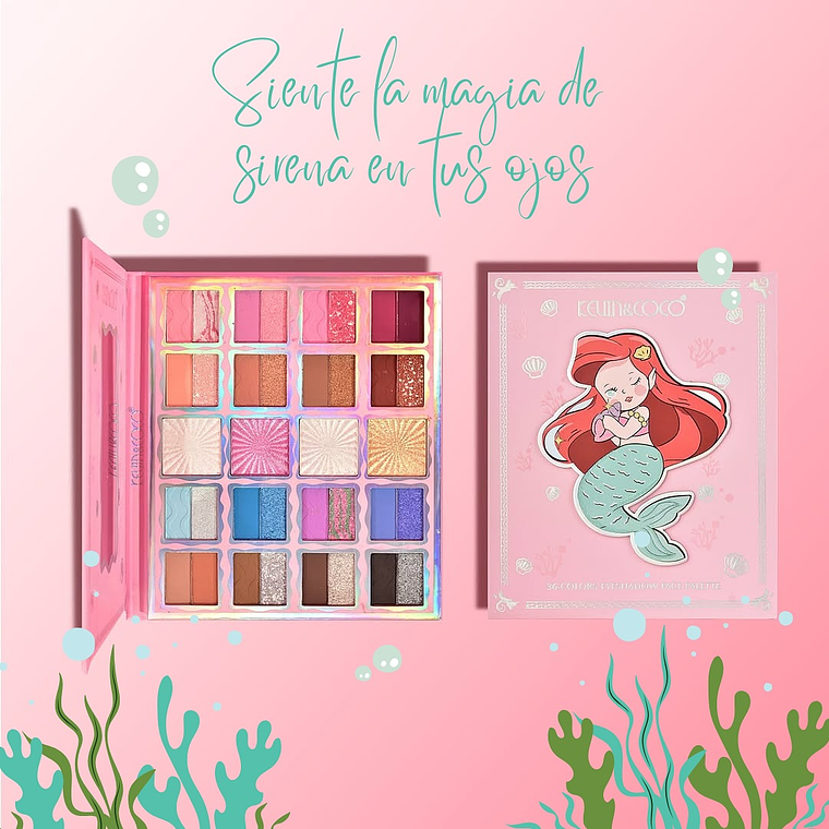 PALETA DE SOMBRA DE OJOS HADA SIRENA DE 36 COLORES 1