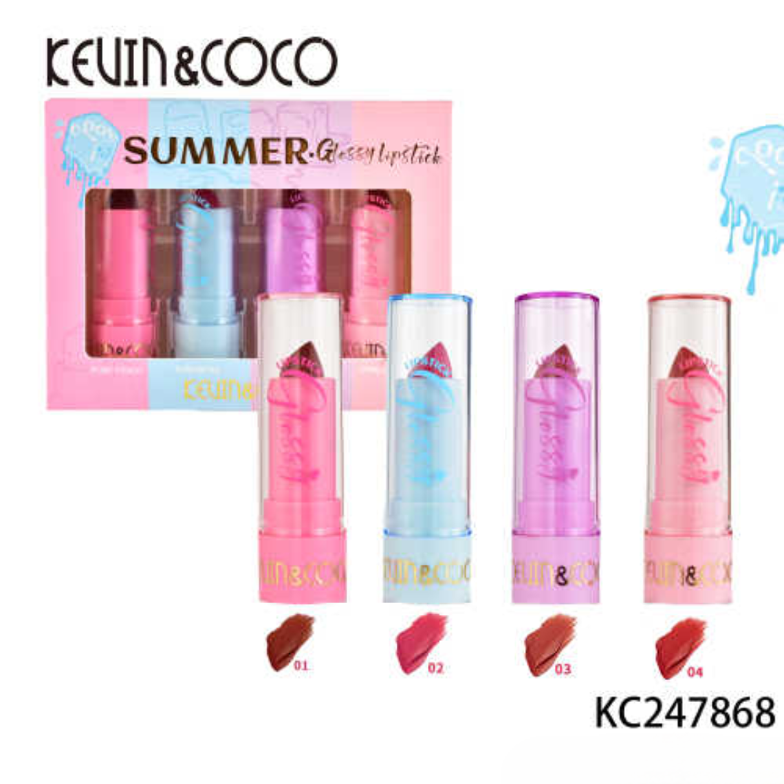 SET DE 4 LABIALES BRILLANTES SUMMER  1