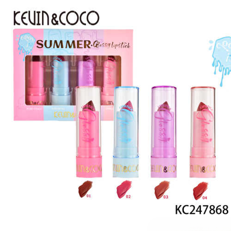 SET DE 4 LABIALES BRILLANTES SUMMER  1