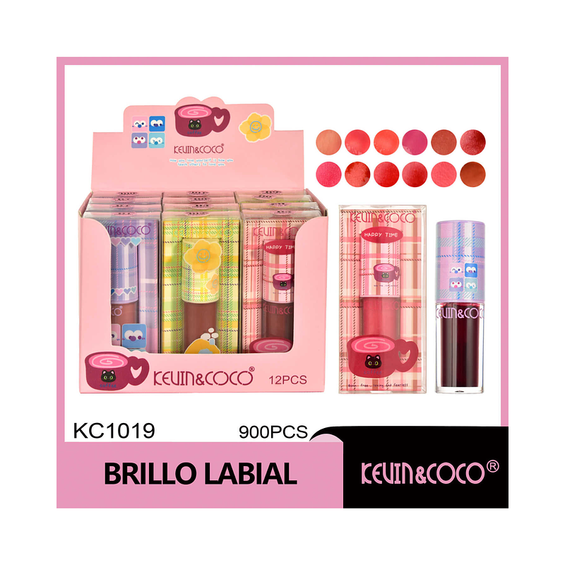   BRILLO DE LABIOS DE CAFE A CUADROS INDIVIDUALES  