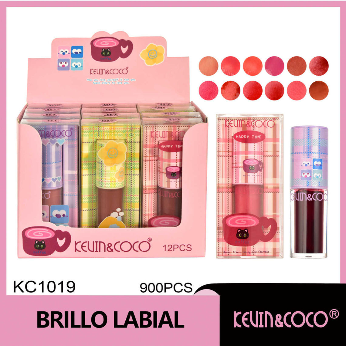   BRILLO DE LABIOS DE CAFE A CUADROS INDIVIDUALES   1