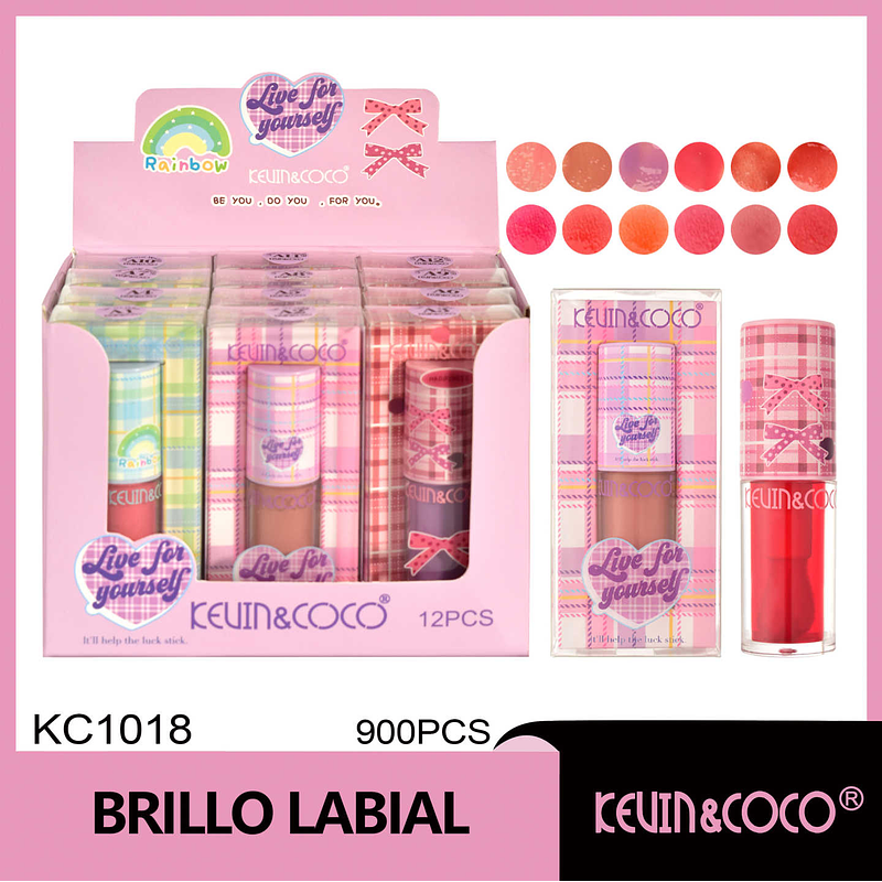 Brillo de labios de café a cuadros individuales 