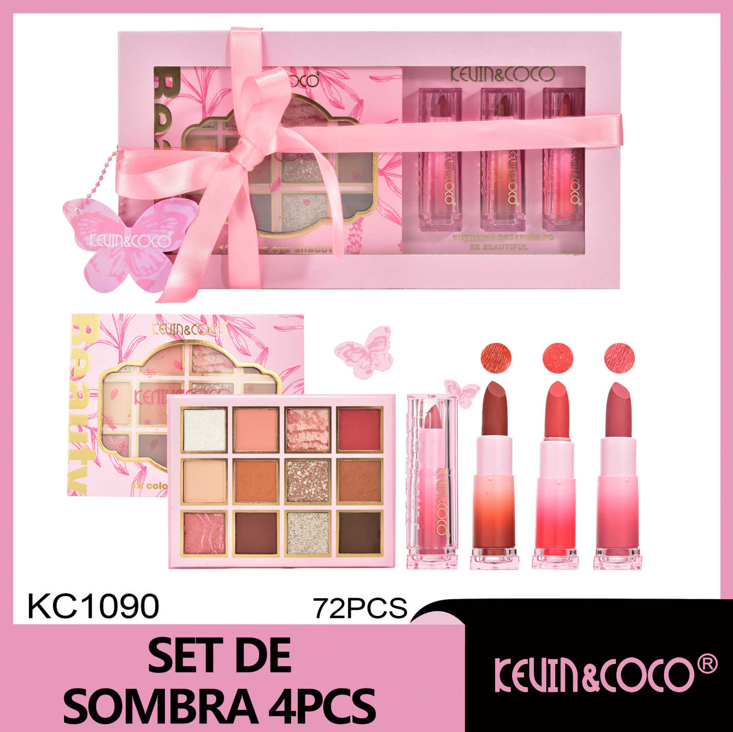 Set de brillo de labios y sombras de ojos
