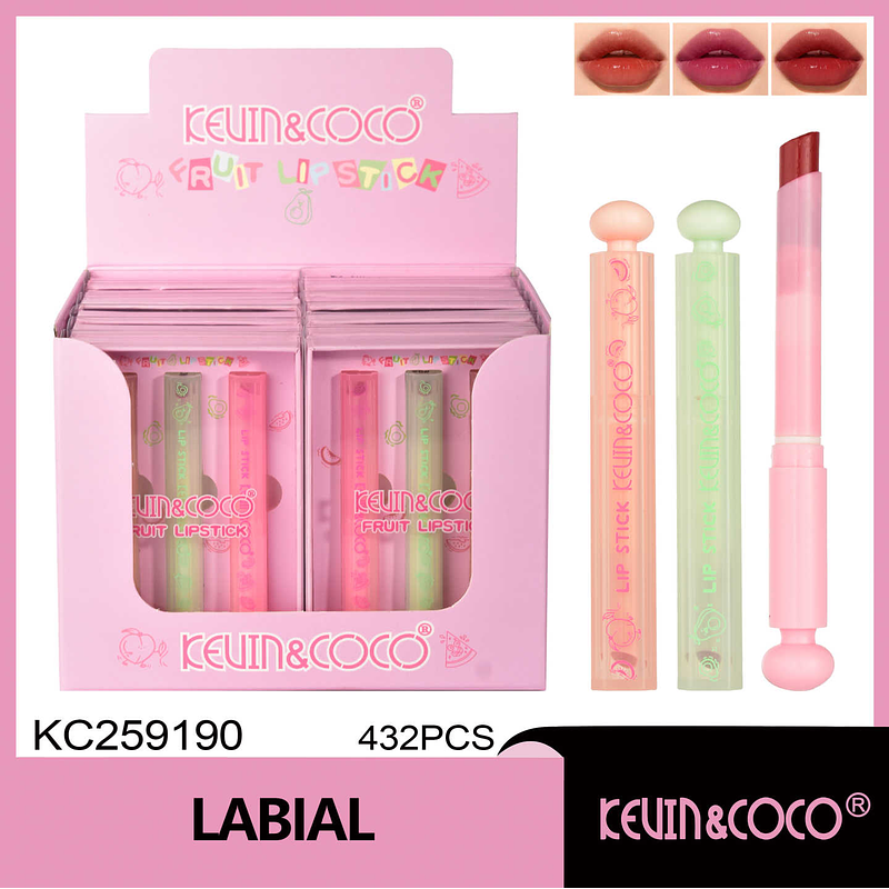 Velvet Fun Fruit – Paquete de 3 Lápices Labiales