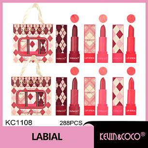   Paquete de tres labiales a cuadros 