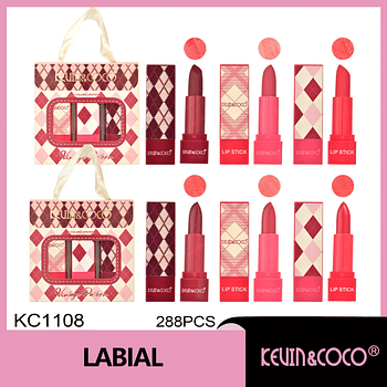   Paquete de tres labiales a cuadros 