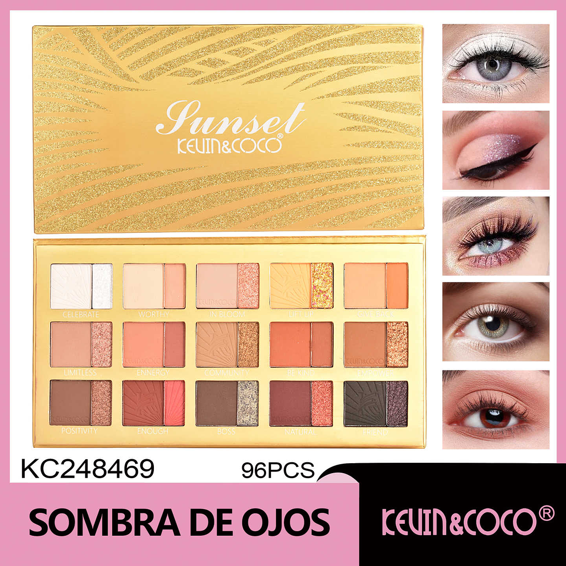  Paleta de sombras de ojos Sunset de 30 colores  1