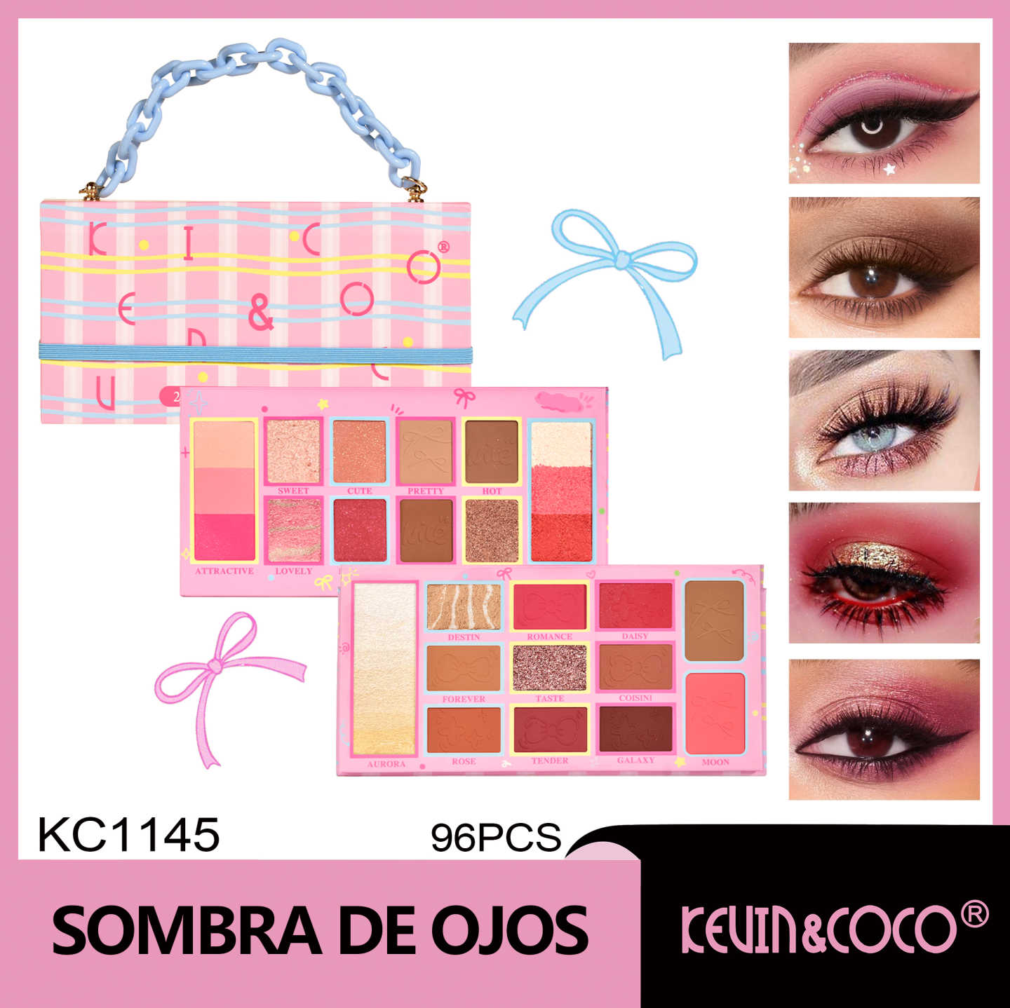  Paleta de maquillaje Dream Fast Travel de 26 colores rosa 
