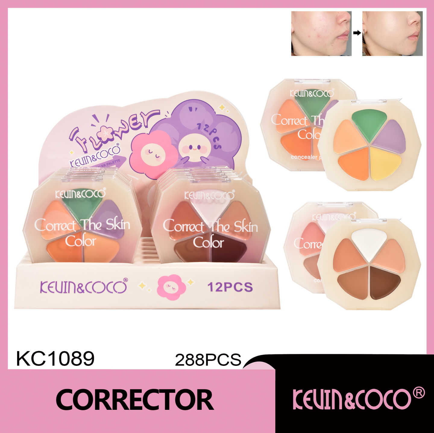 Corrector Phantom de 5 colores 