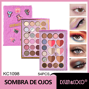  Paleta de 42 colores Fluffy Sweetheart Face en morado 