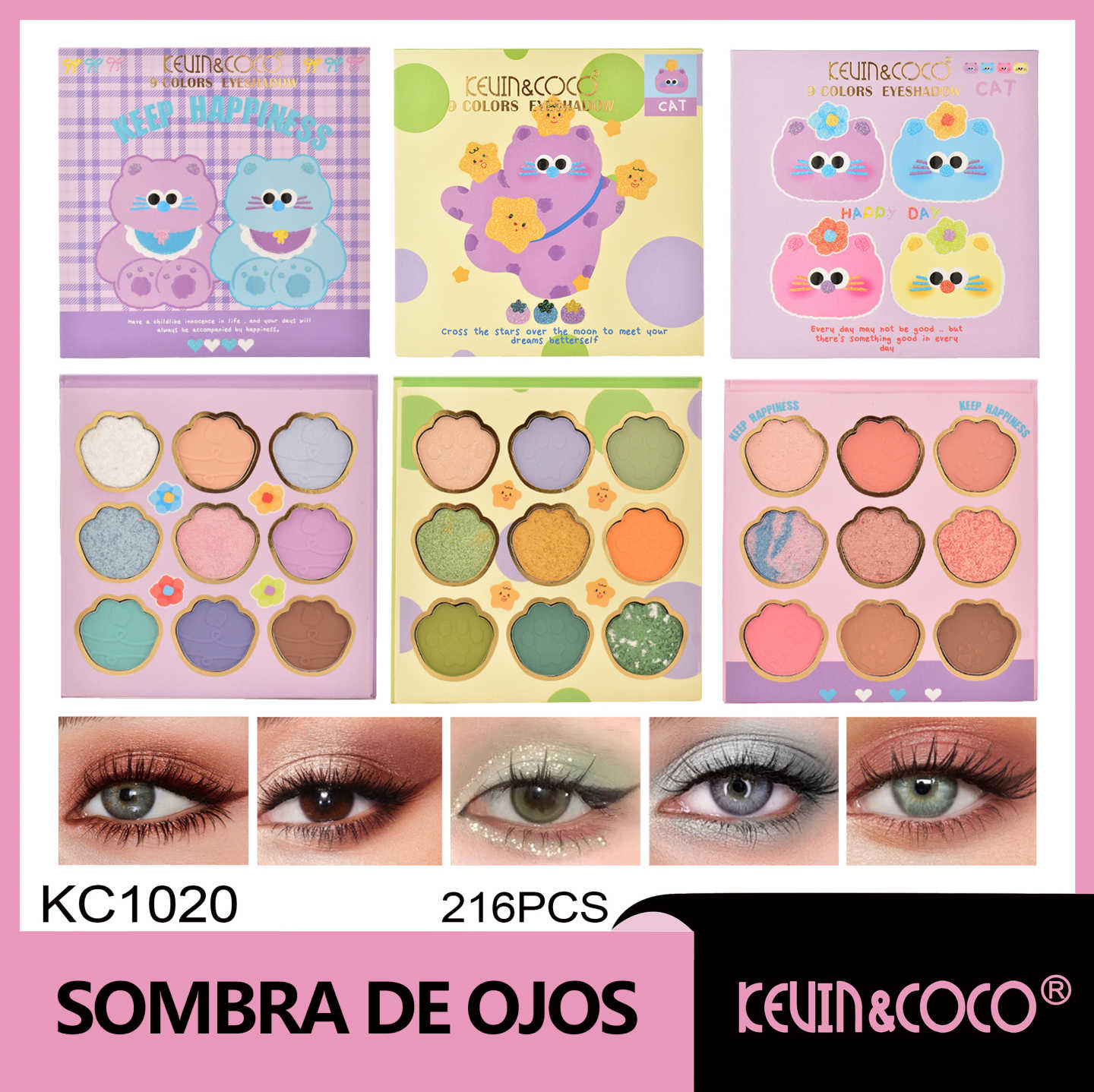   Sombra de ojos Blueberry Cat de 9 colores 