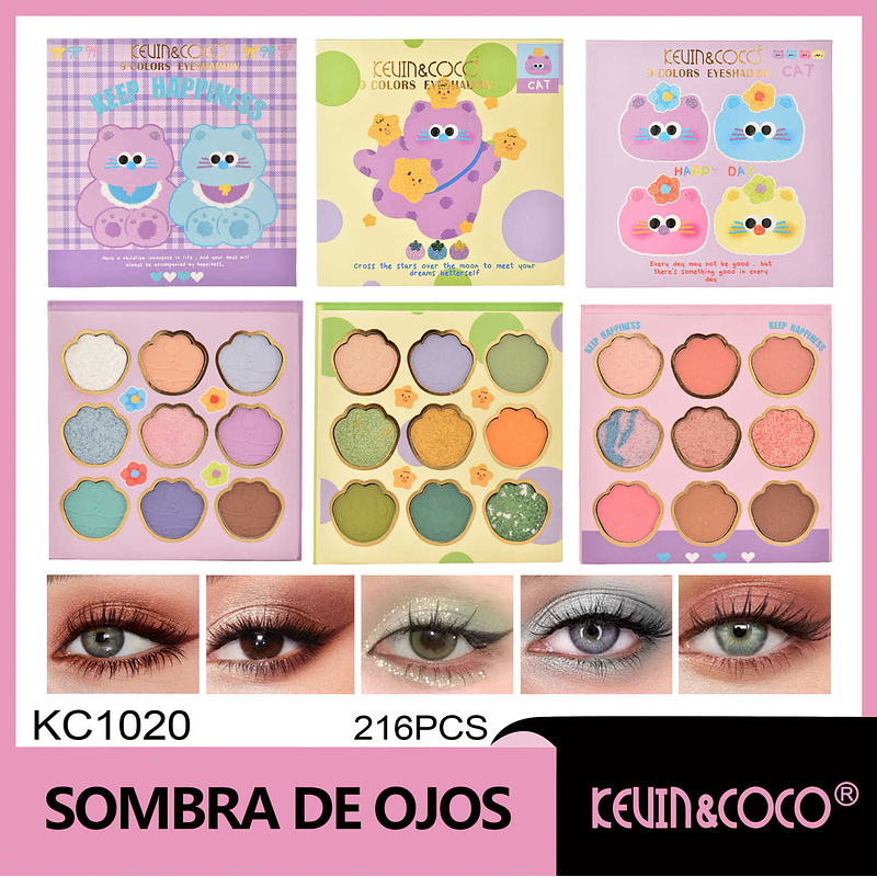   Sombra de ojos Blueberry Cat de 9 colores 