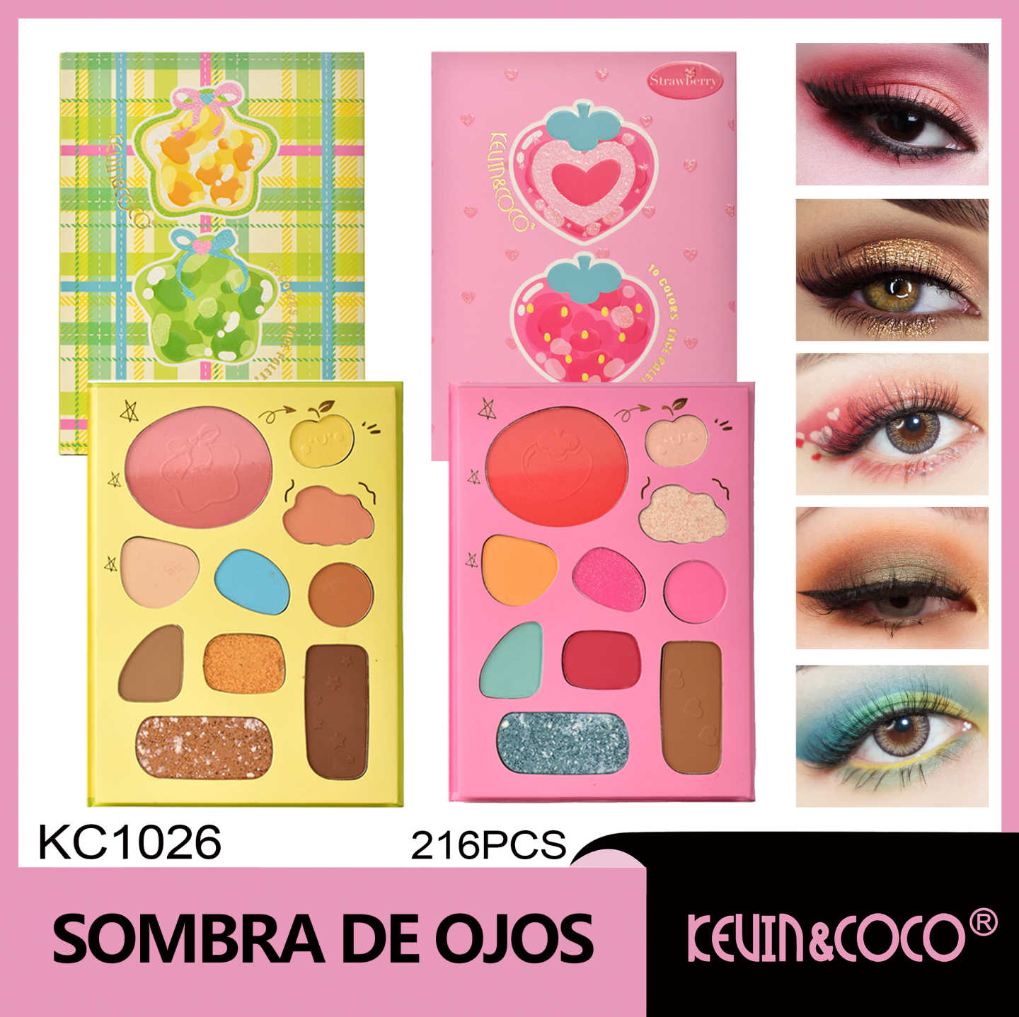   Sombra de ojos de forma especial, 10 colores, verde uva limón 