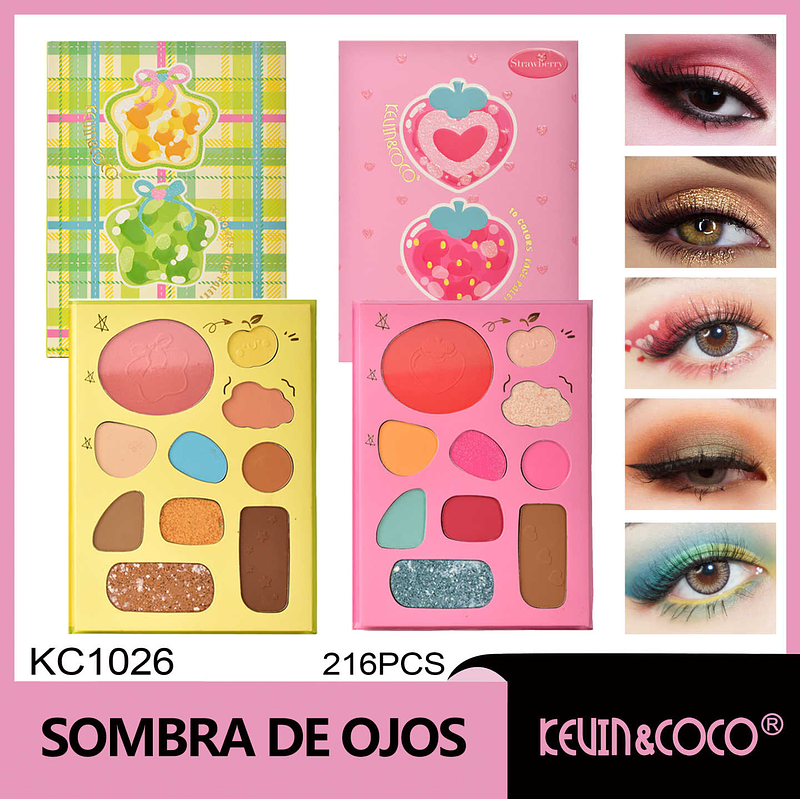   Sombra de ojos de forma especial, 10 colores, verde uva limón 