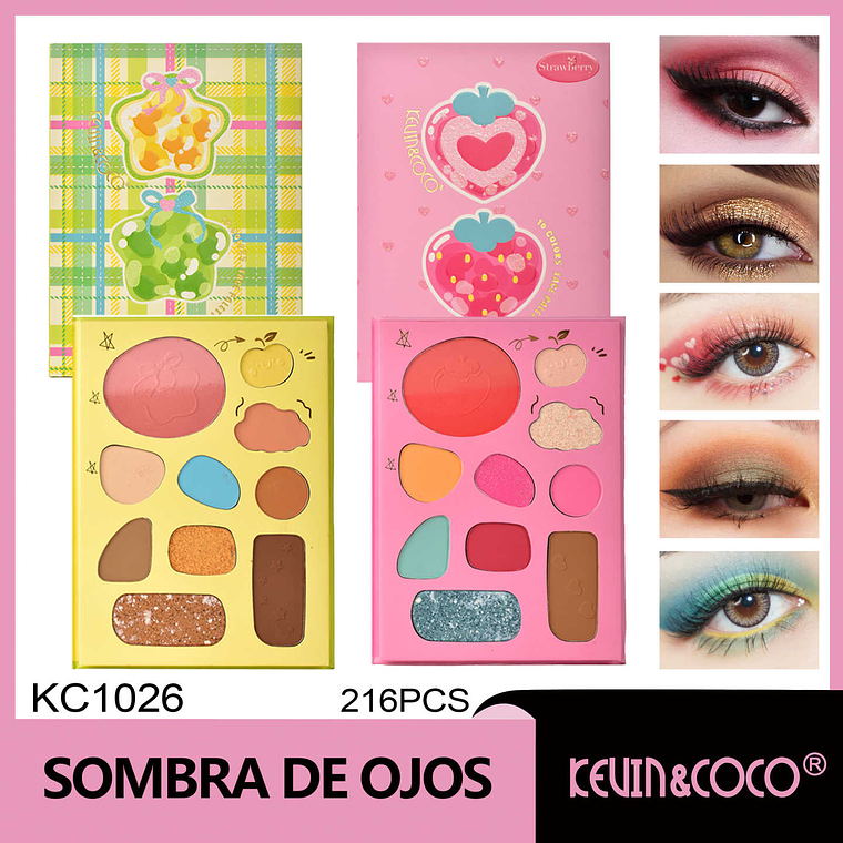   Sombra de ojos de forma especial, 10 colores, verde uva limón  1