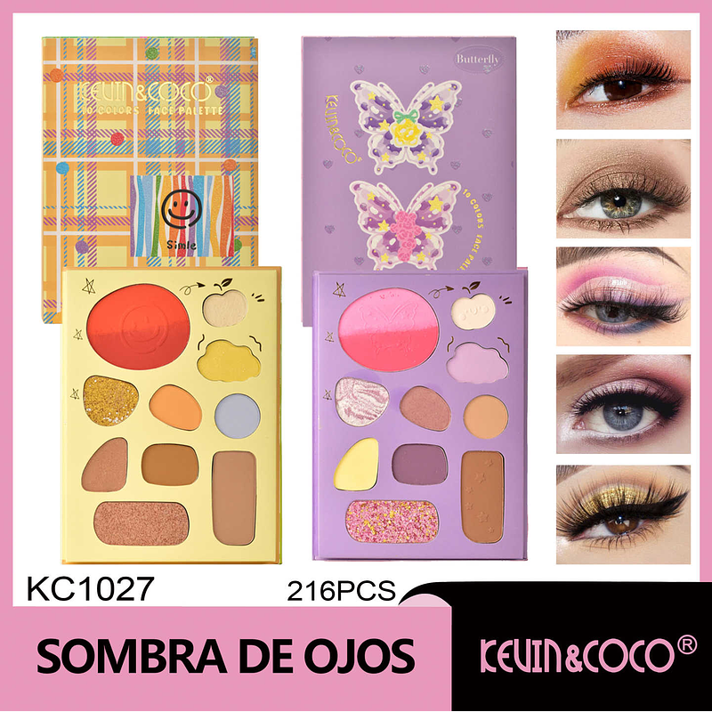   Sombra de ojos de forma especial, 10 colores, verde uva limón 