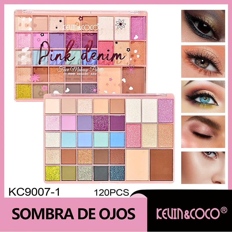  Paleta de sombras de ojos de 33 colores rosa 
