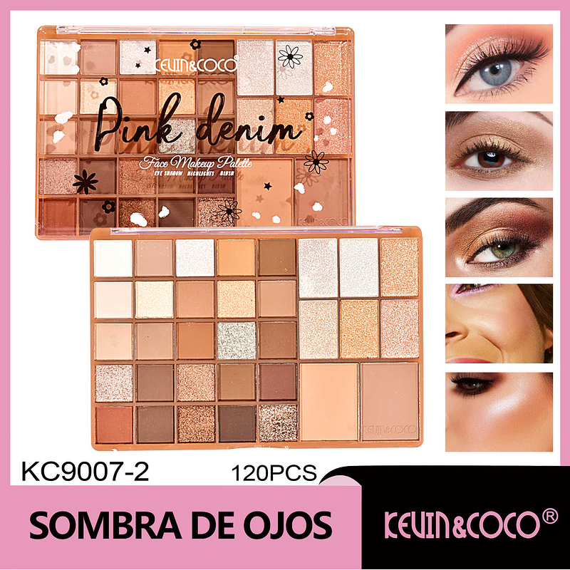 Paleta de sombras de ojos de 33 colores color café