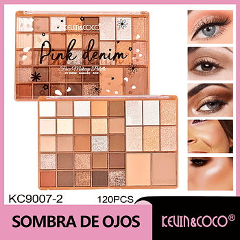 Paleta de sombras de ojos de 33 colores color café