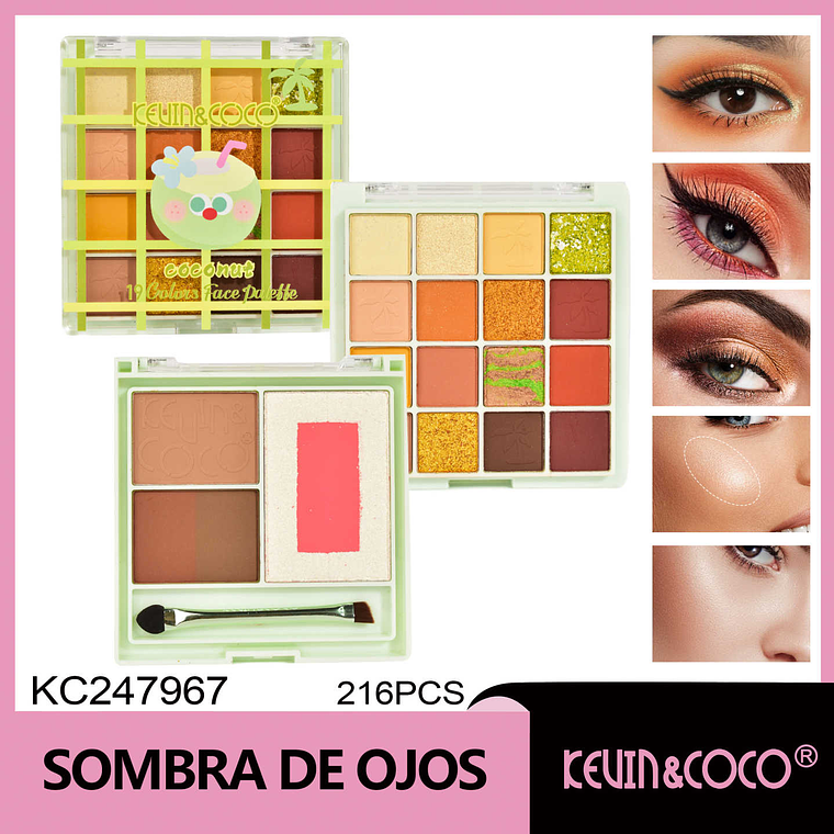  Set de maquillaje Coco de 19 colores Fruit Paradise  1