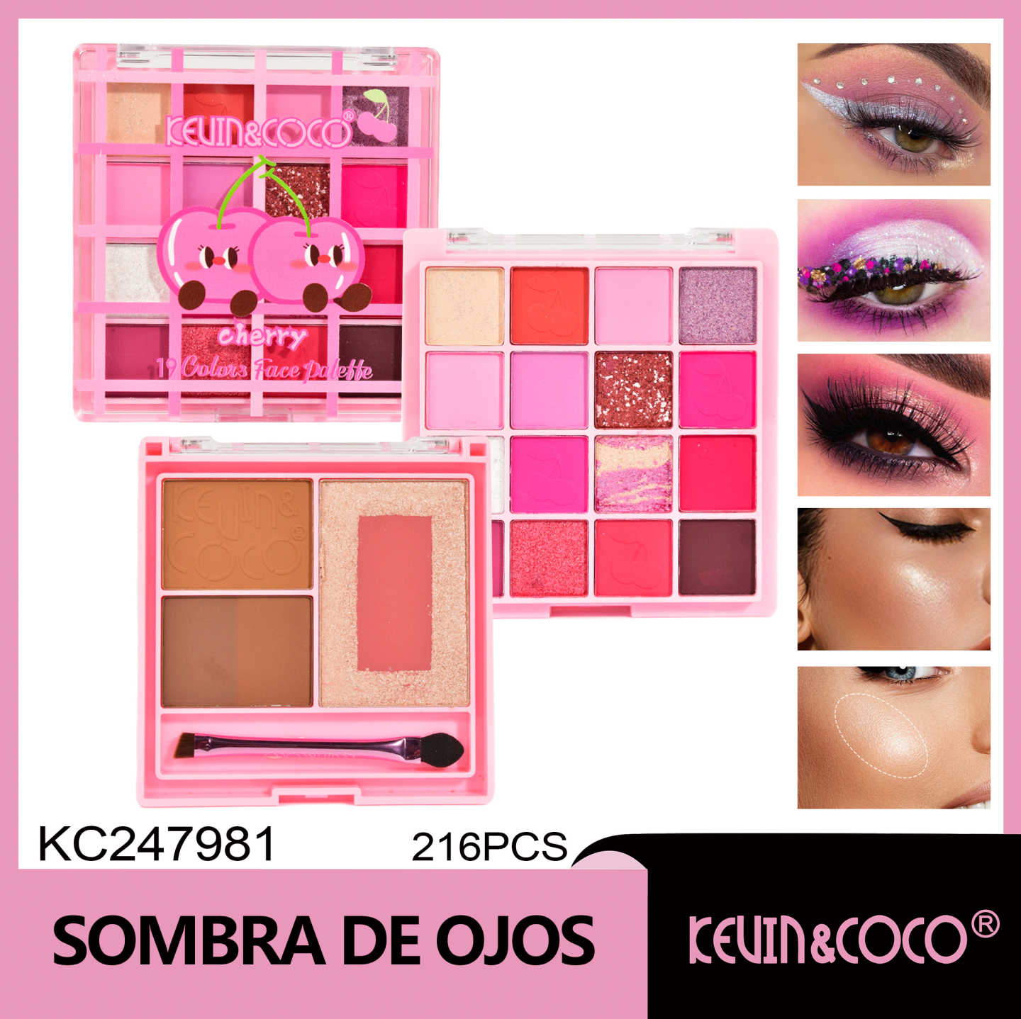   Set de maquillaje Fruit Paradise Cereza de 19 colores 