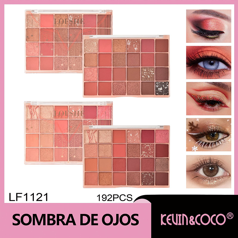   Paleta de sombras de ojos de 24 colores con forma de lazo y diseño de estrellas en caja de plástico  1