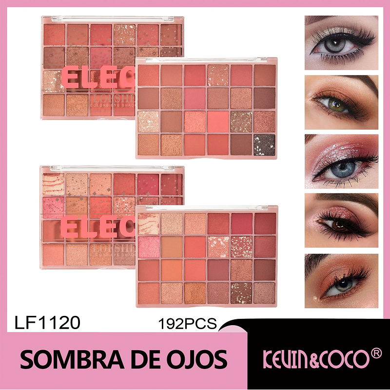  Paleta de sombras de ojos de 24 colores Pink Diamond Stardust en estuche de plástico 