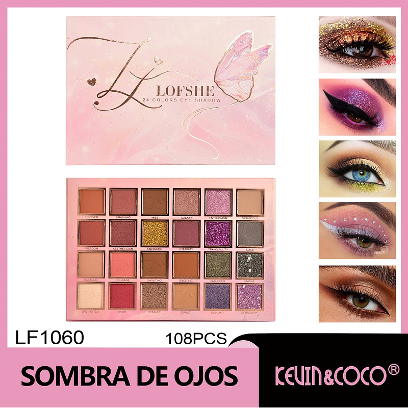  Paleta de sombras de ojos Dreamy Crystal Butterfly de 24 colores 