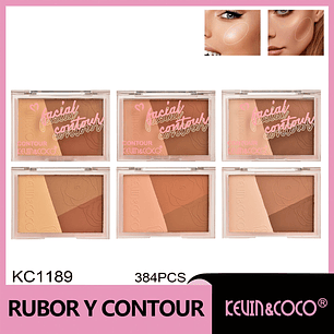   Contorno tricolor rosa brumoso suave  Rubor y contorno