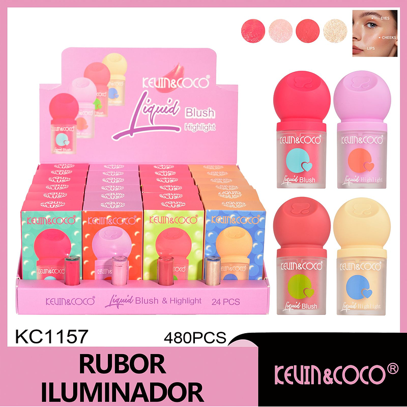   Colorete e iluminador líquido de granada de 8 colores (Grupo B)  rubor e iluminador