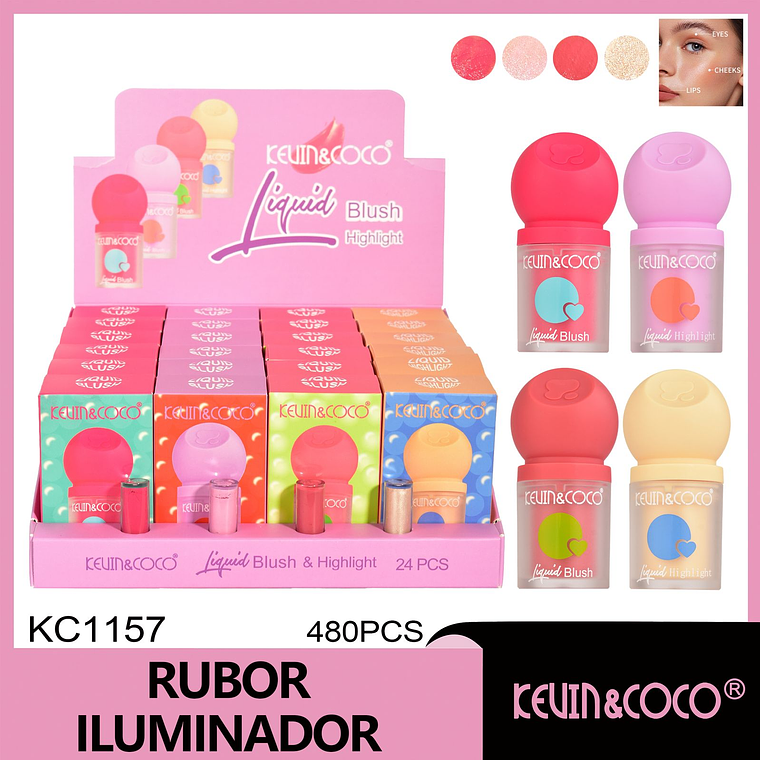   Colorete e iluminador líquido de granada de 8 colores (Grupo B)  rubor e iluminador 1