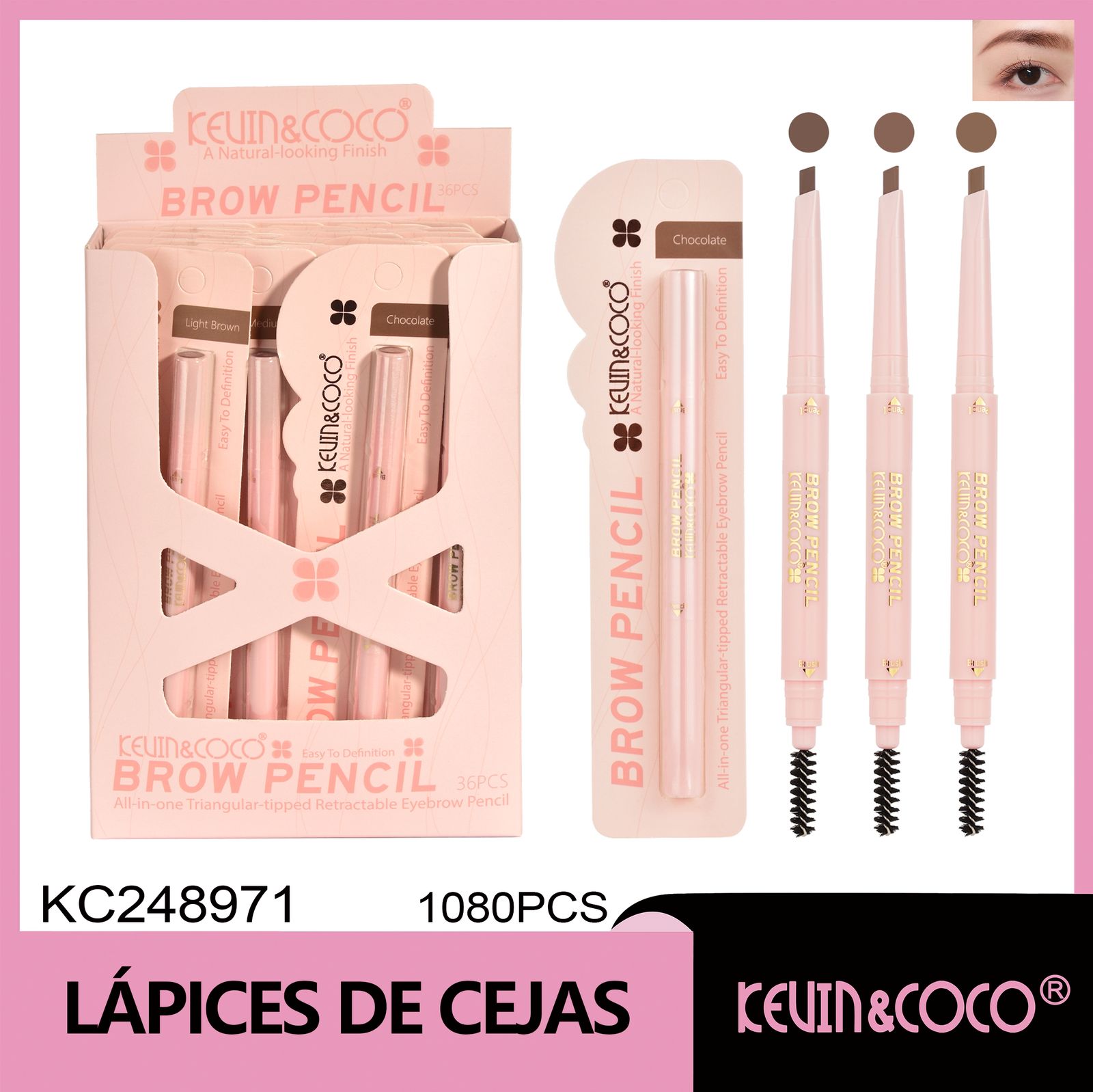   Lápiz de cejas triangular con forma de trébol de cuatro hojas 