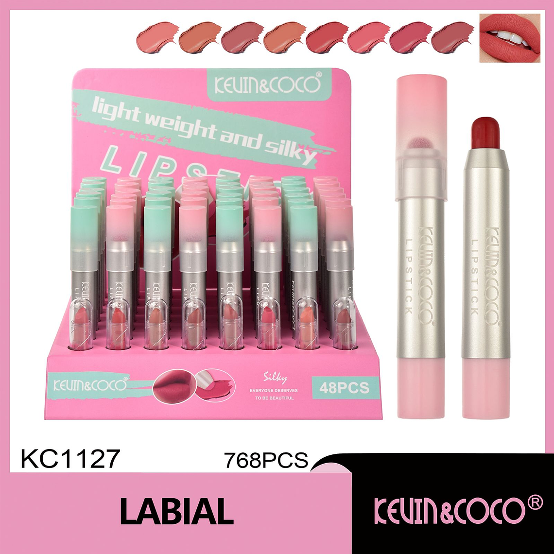   Lápiz labial color cereza menta claro  1