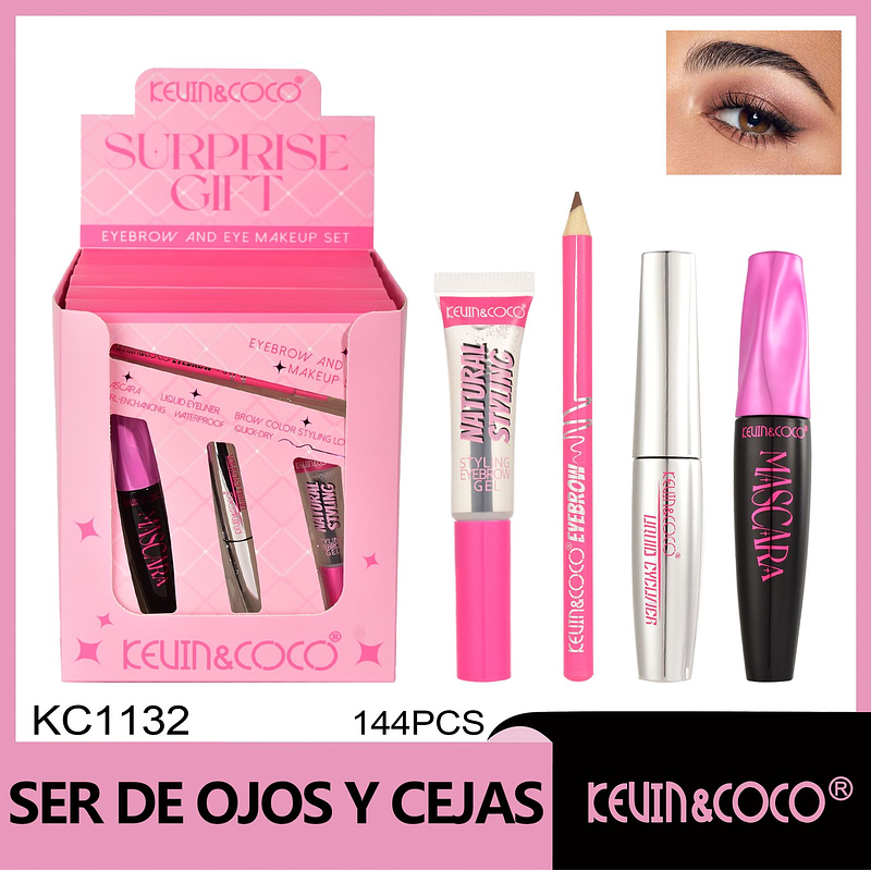   Set de lápiz de cejas y delineador de ojos  set de máscara de pestañas