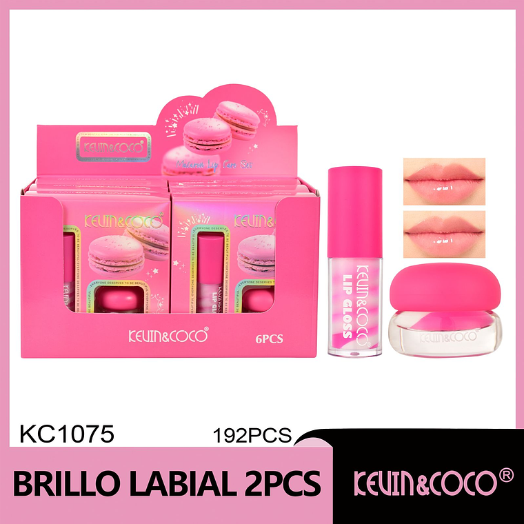   Set de brillo labial bicolor Macaron  1