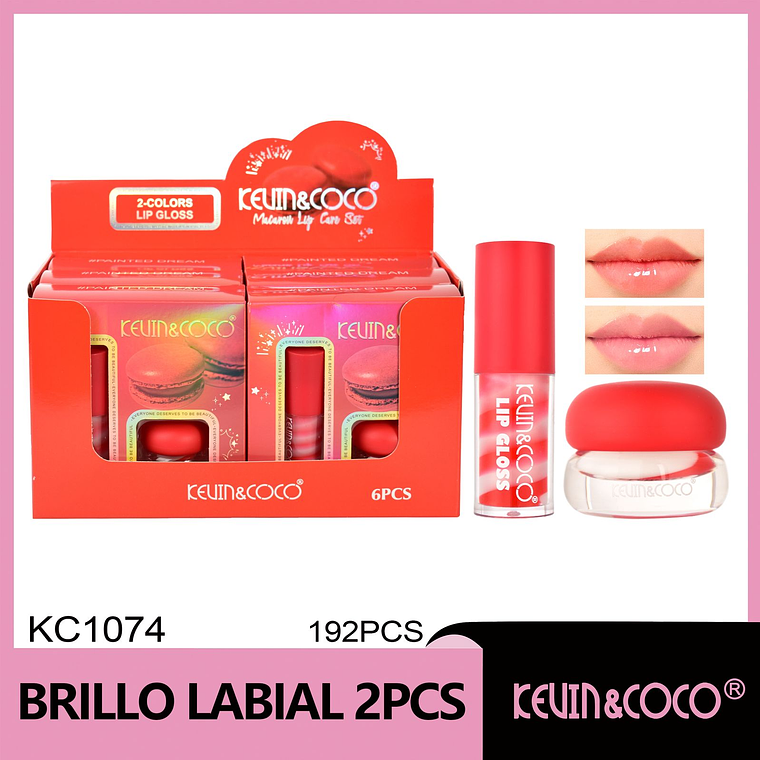 Set de brillo labial bicolor Macaron  1