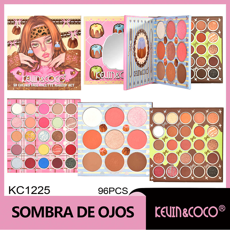 PALETA DE SOMBRAS CHIC FACE 59 COLORES 