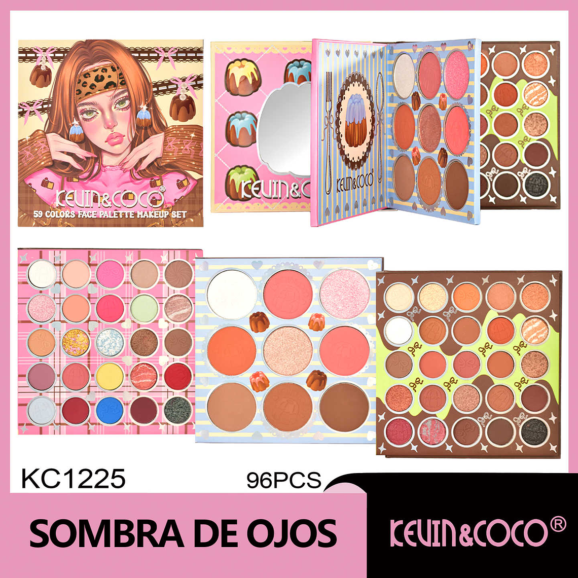 PALETA DE SOMBRAS CHIC FACE 59 COLORES  1