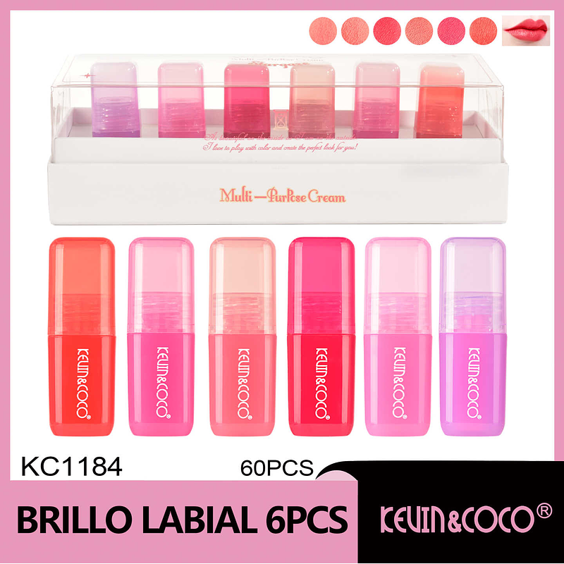 CREMA DE LABIOS Y MEJILLAS  MULTI PURPOSE  6 TONOS