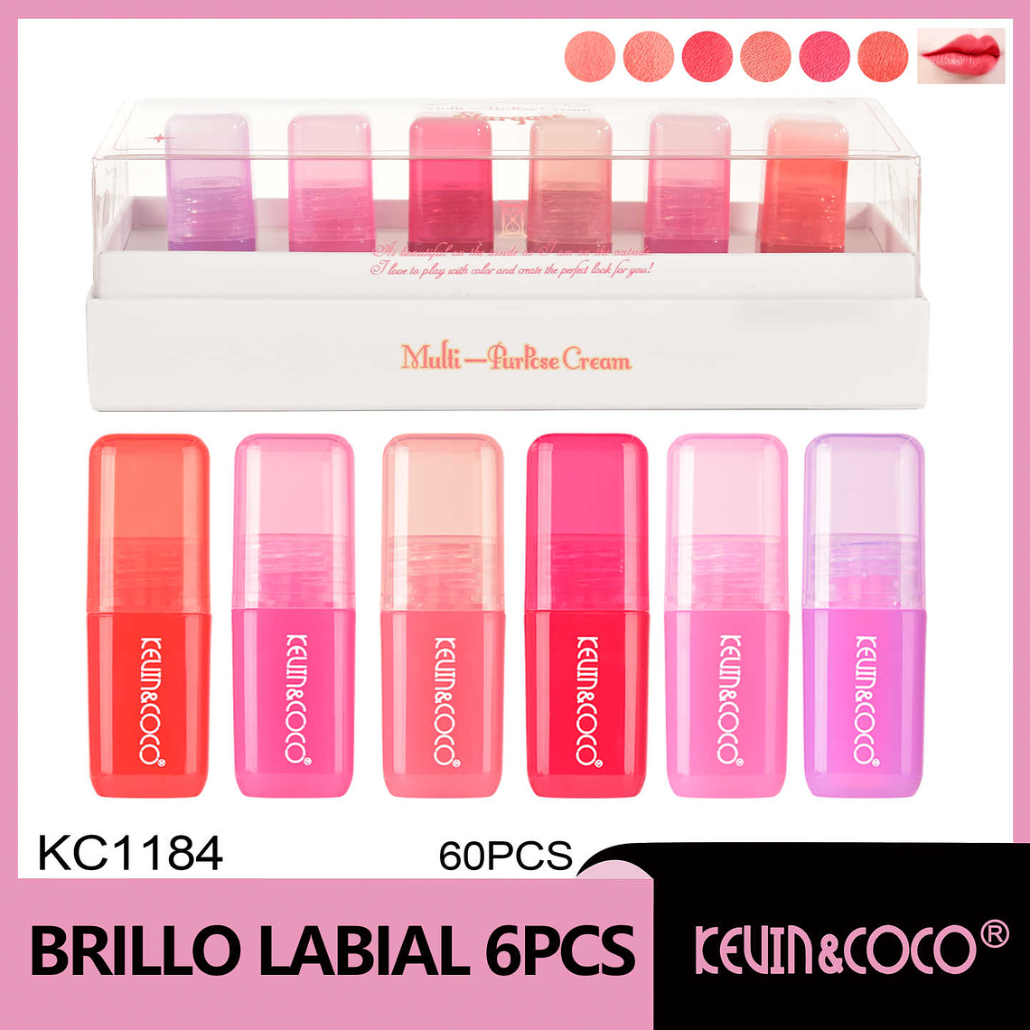 CREMA DE LABIOS Y MEJILLAS  MULTI PURPOSE  6 TONOS 1
