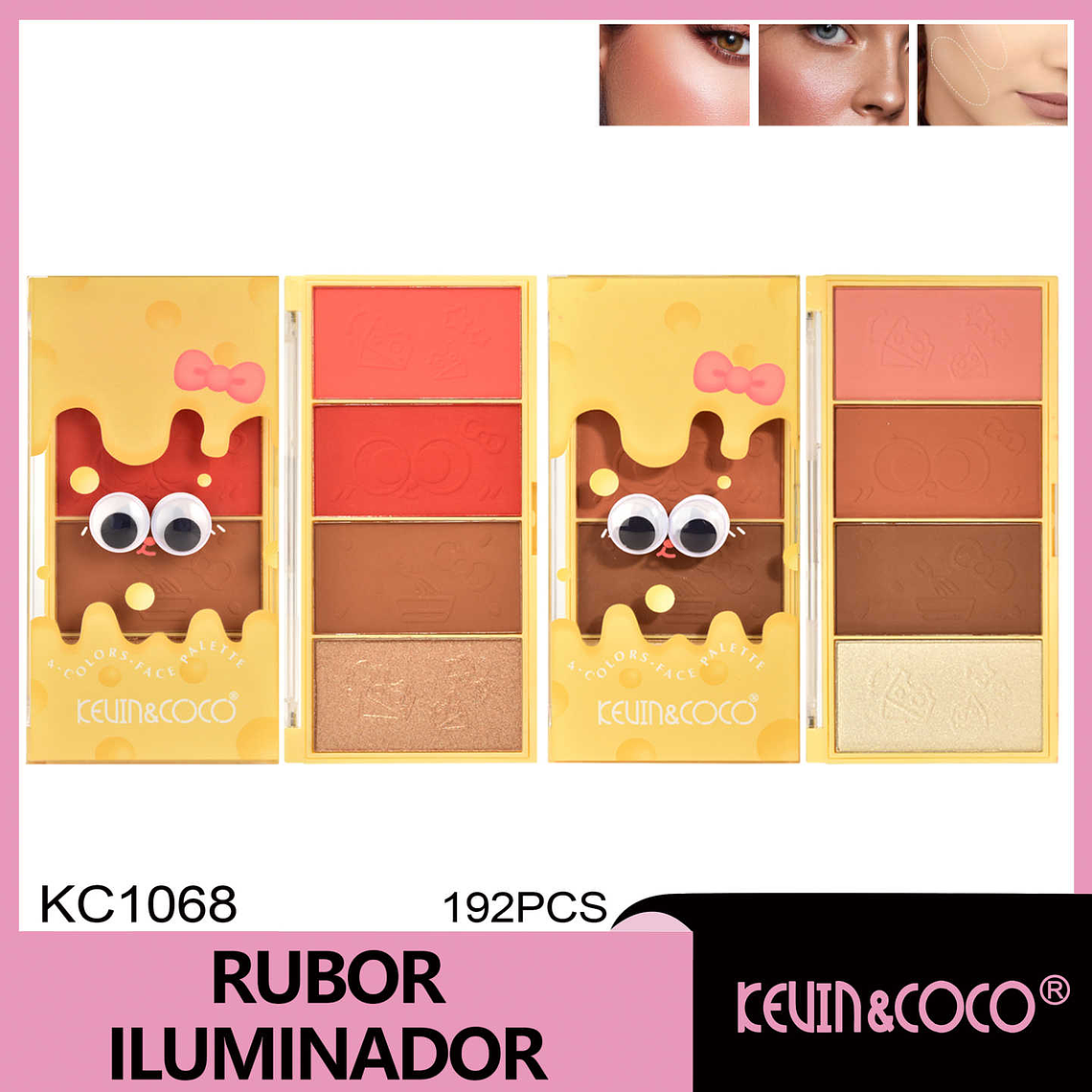 Paleta de Corrector, rubor e iluminador Melty Cheese de 4 colores (2 tonos) 1