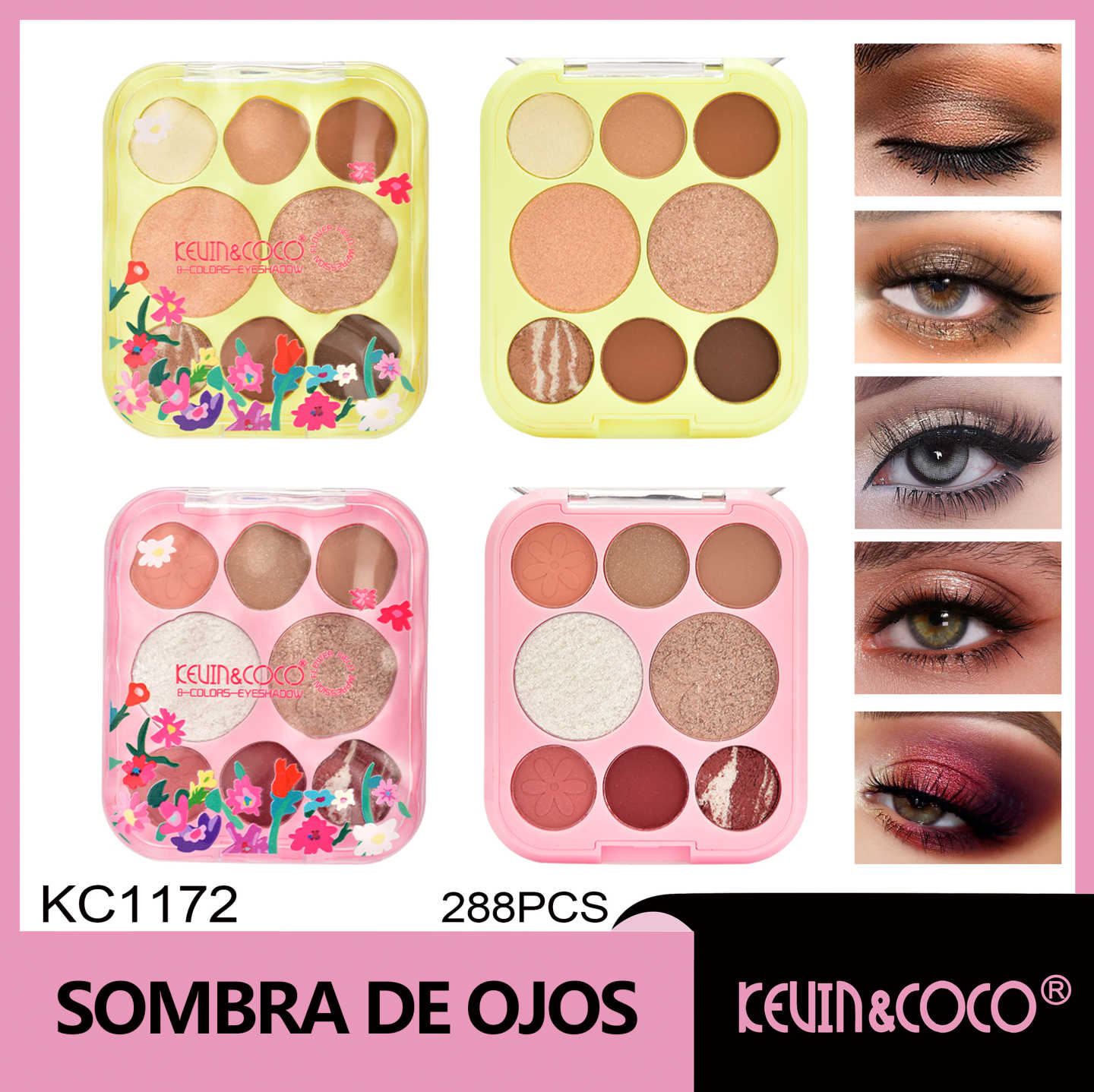 PALETA DE SOMBRAS 8 COLORES FLOWERS BEAUTY