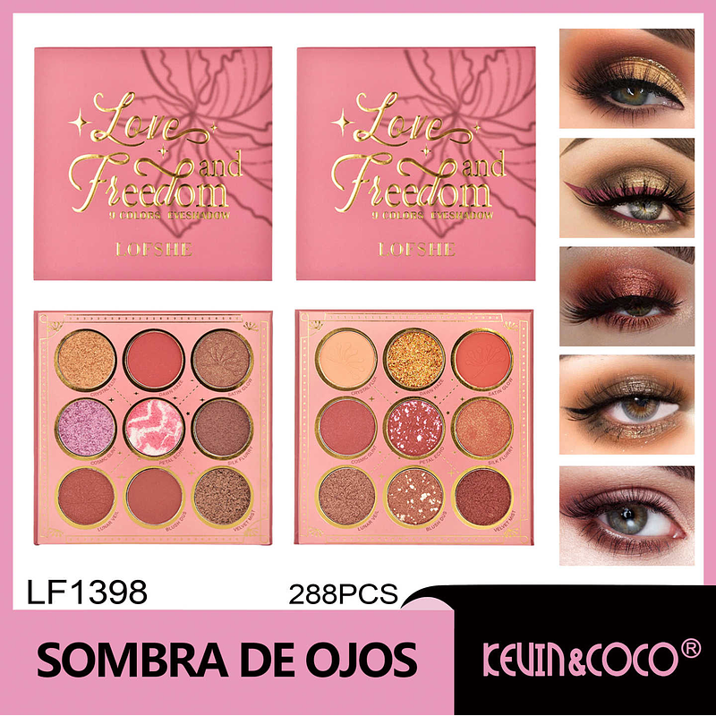 PALETA LOVE AND FREEDOM 9 COLORES 