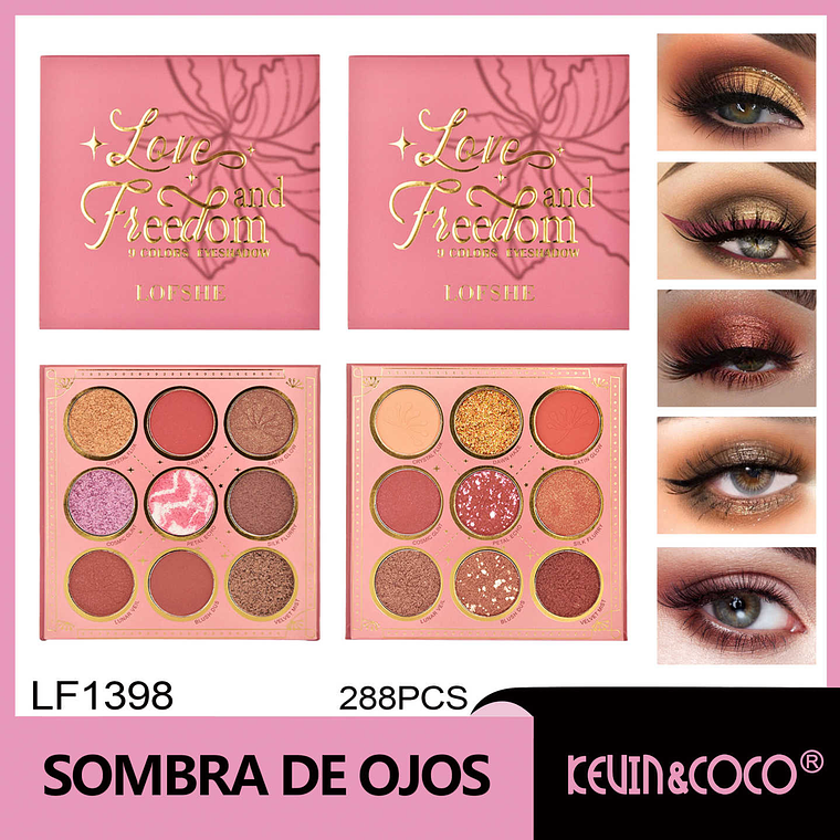 PALETA LOVE AND FREEDOM 9 COLORES  1