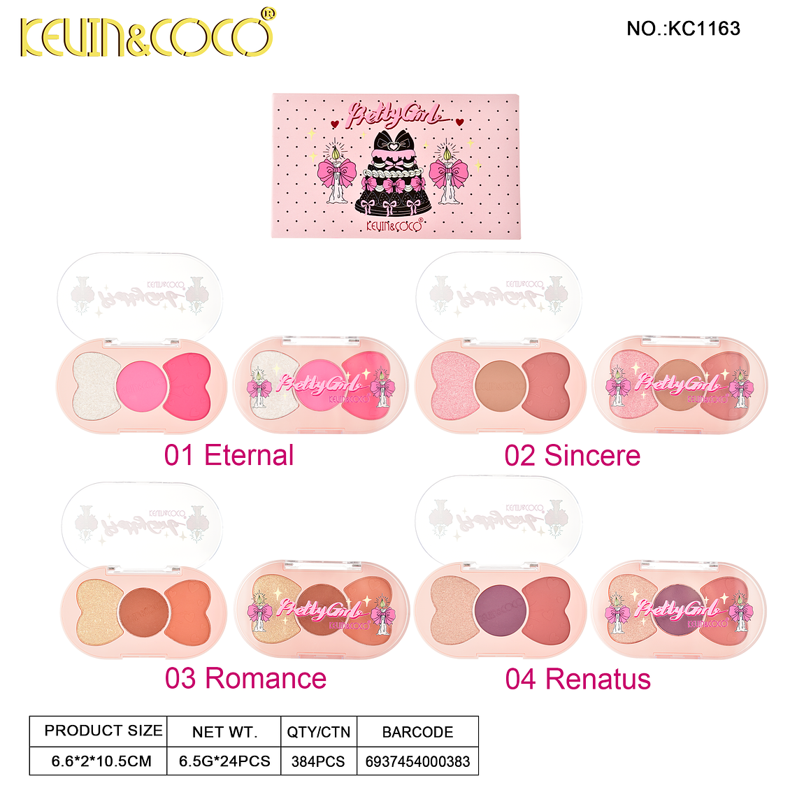 SET DE RUBOR E ILUMINADOR PRETY GIRL 1